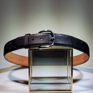 VINTAGE LEEGIN MENS BLACK LEATHER  WESTERN BELT..34W ..55403..3136..MADE IN USA